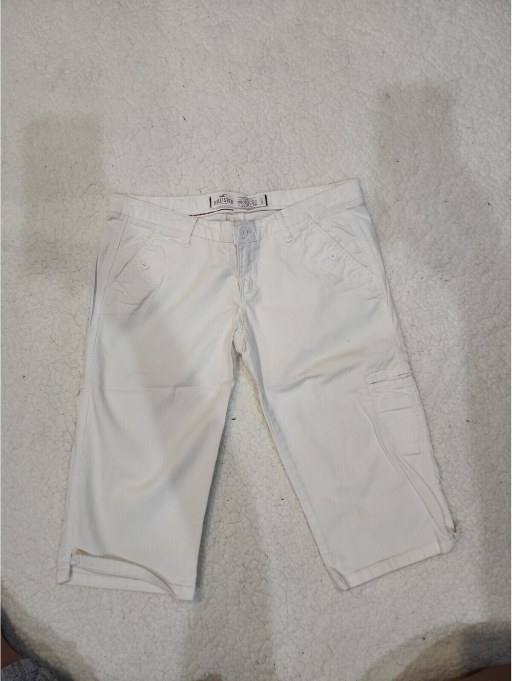 Hollister Women Cargo Sz 3 White Stretch Bermuda Shorts RN 102573 Sri Lanka